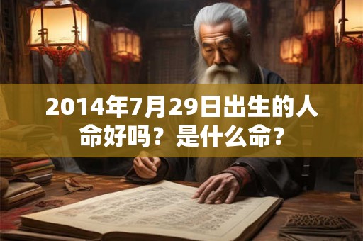 2014年7月29日出生的人命好吗？是什么命？