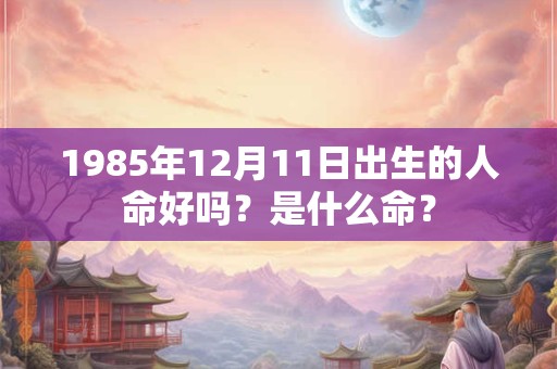 1985年12月11日出生的人命好吗？是什么命？