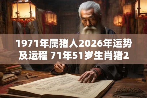 1971年属猪人2026年运势及运程 71年51岁生肖猪2026年每月运势