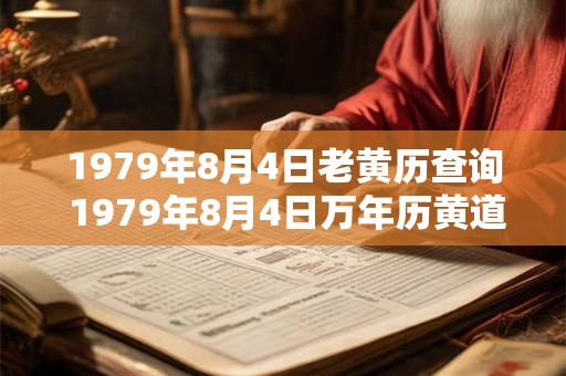 1979年8月4日老黄历查询 1979年8月4日万年历黄道吉日