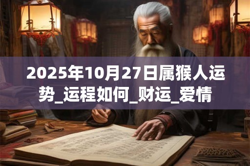 2026年10月27日属猴人运势_运程如何_财运_爱情 2026年10月27日属猴人运势_运程如何_财运_爱情