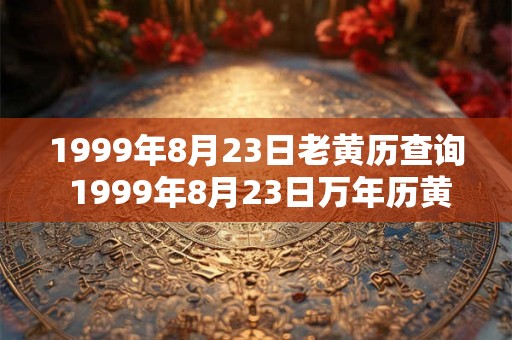 1999年8月23日老黄历查询 1999年8月23日万年历黄道吉日