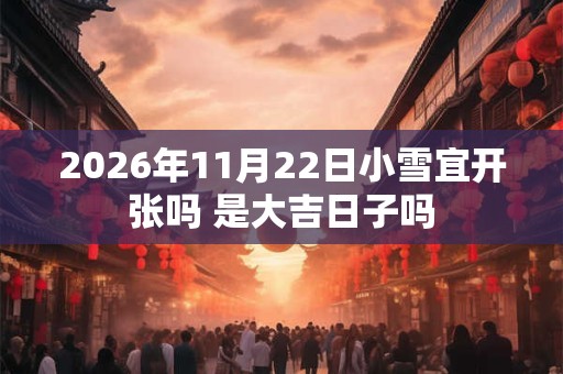 2026年11月22日小雪宜开张吗 是大吉日子吗