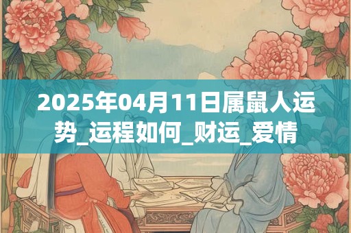 2025年04月11日属鼠人运势_运程如何_财运_爱情