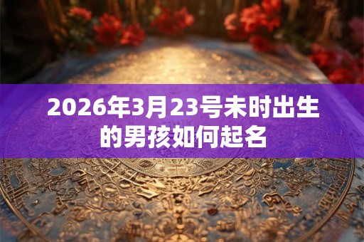 2026年3月23号未时出生的男孩如何起名 2026年3月23号未时出生的男孩如何起名