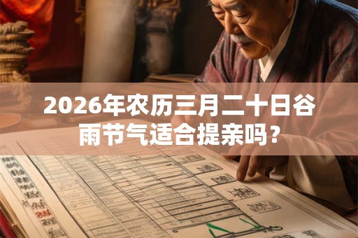 2026年农历三月二十日谷雨节气适合提亲吗? 2026年农历三月二十日谷雨节气适合提亲吗?