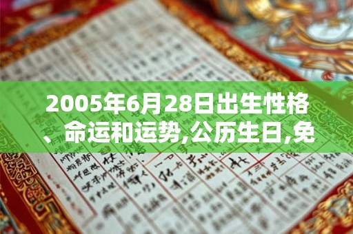 2005年6月28日出生性格、命运和运势,公历生日,免费算命