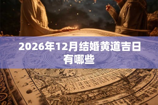 2026年12月结婚黄道吉日有哪些