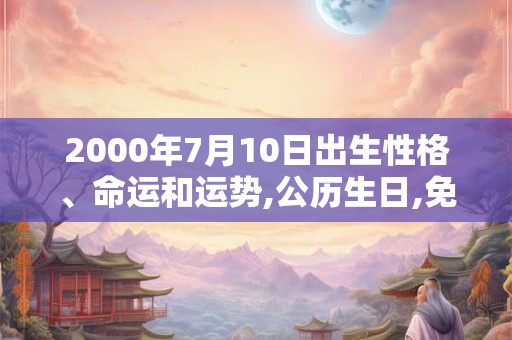 2000年7月10日出生性格、命运和运势,公历生日,免费算命 2000年7月10日出生性格、命运和运势,公历生日,免费算命