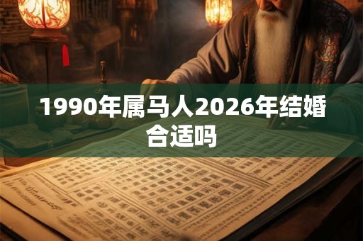 1990年属马人2026年结婚合适吗