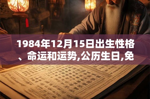 1984年12月15日出生性格、命运和运势,公历生日,免费算命