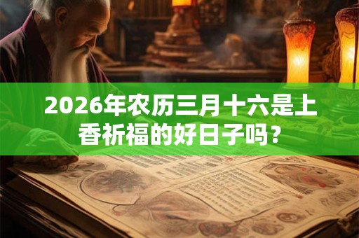 2026年农历三月十六是上香祈福的好日子吗？