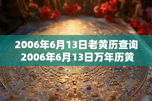 2006年6月13日老黄历查询 2006年6月13日万年历黄道吉日