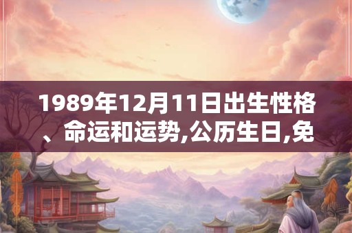 1989年12月11日出生性格、命运和运势,公历生日,免费算命