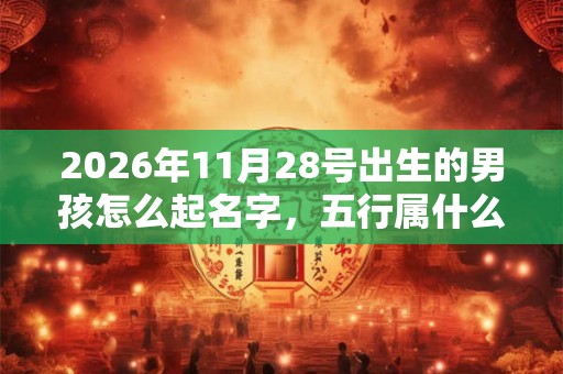 2026年11月28号出生的男孩怎么起名字，五行属什么