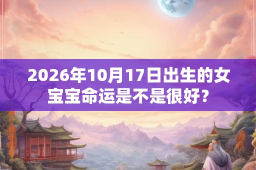2026年10月17日出生的女宝宝命运是不是很好? 2026年10月17日出生的女宝宝命运是不是很好?