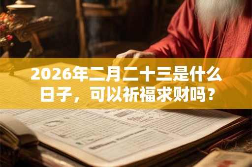 2026年二月二十三是什么日子，可以祈福求财吗？