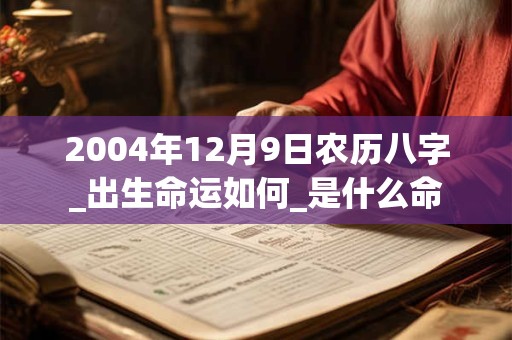 2004年12月9日农历八字_出生命运如何_是什么命