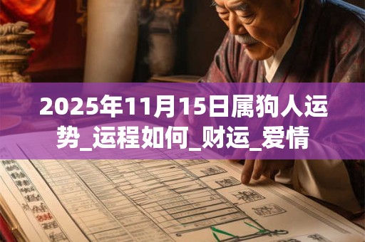 2025年11月15日属狗人运势_运程如何_财运_爱情 2025年11月15日属狗人运势_运程如何_财运_爱情
