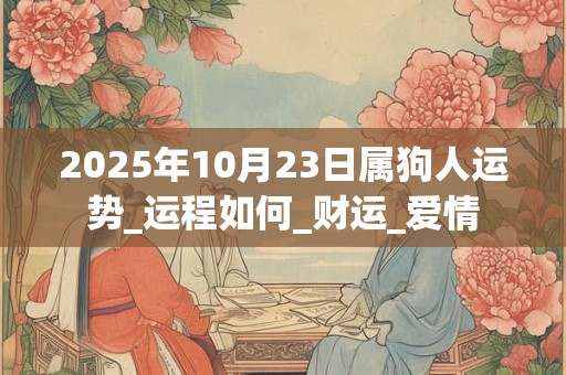 2025年10月23日属狗人运势_运程如何_财运_爱情