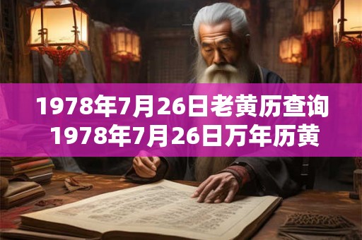 1978年7月26日老黄历查询 1978年7月26日万年历黄道吉日 1978年7月26日老黄历查询 1978年7月26日万年历黄道吉日