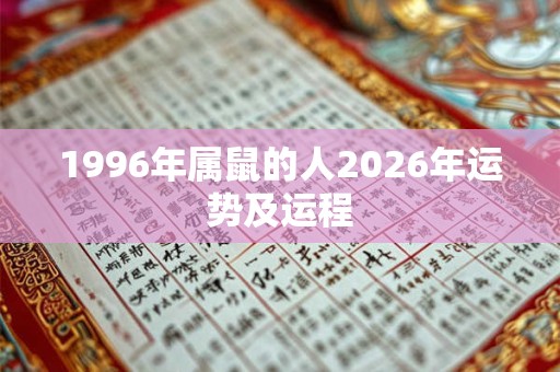 1996年属鼠的人2026年运势及运程
