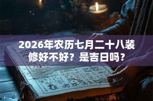 2026年农历七月二十八装修好不好？是吉日吗？