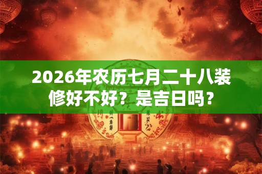 2026年农历七月二十八装修好不好？是吉日吗？