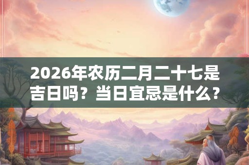 2026年农历二月二十七是吉日吗?当日宜忌是什么? 2026年农历二月二十七是吉日吗?当日宜忌是什么?