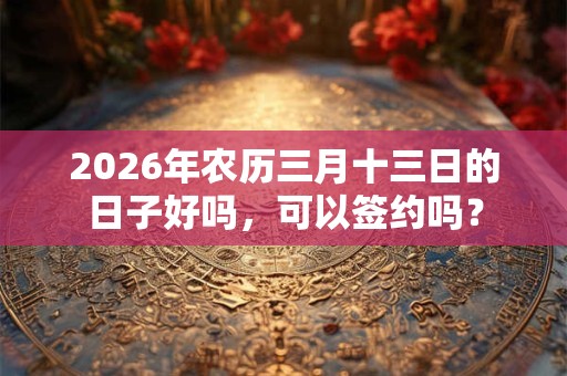 2026年农历三月十三日的日子好吗，可以签约吗？