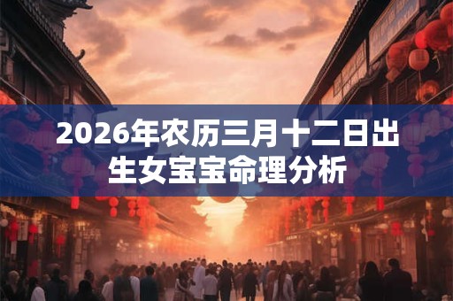 2026年农历三月十二日出生女宝宝命理分析