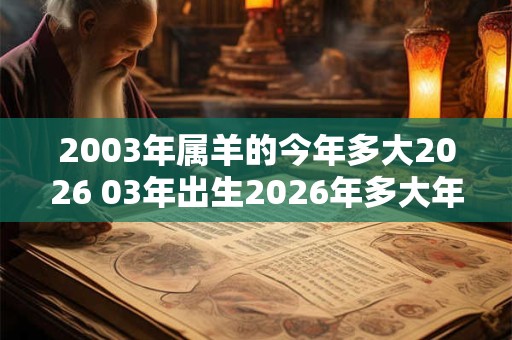2003年属羊的今年多大2026 03年出生2026年多大年龄