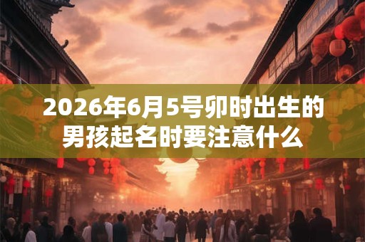 2026年6月5号卯时出生的男孩起名时要注意什么 2026年6月5号卯时出生的男孩起名时要注意什么
