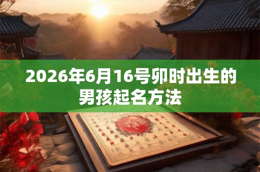 2026年6月16号卯时出生的男孩起名方法