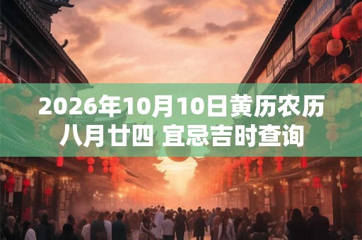 2026年10月10日黄历农历八月廿四 宜忌吉时查询