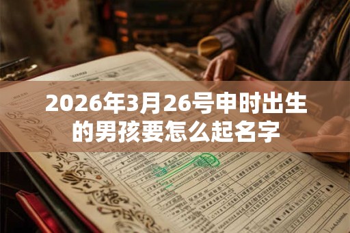 2026年3月26号申时出生的男孩要怎么起名字