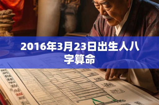2016年3月23日出生人八字算命 2016年3月23日出生人八字算命