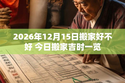 2026年12月15日搬家好不好 今日搬家吉时一览 2026年12月15日搬家好不好 今日搬家吉时一览