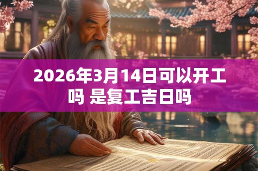 2026年3月14日可以开工吗 是复工吉日吗