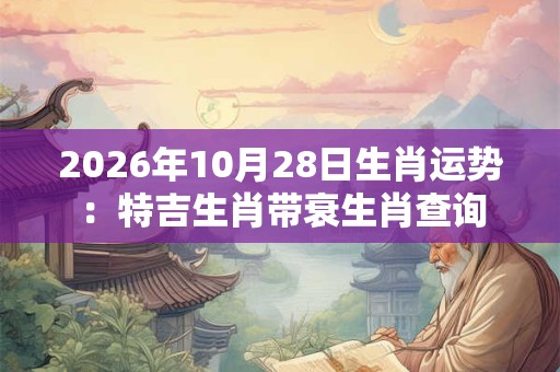2026年10月28日生肖运势：特吉生肖带衰生肖查询