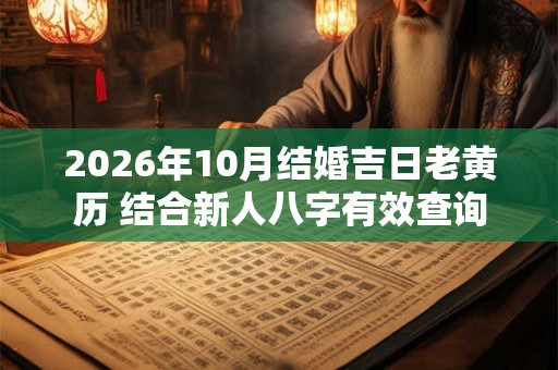 2026年10月结婚吉日老黄历 结合新人八字有效查询