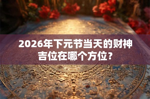 2026年下元节当天的财神吉位在哪个方位？