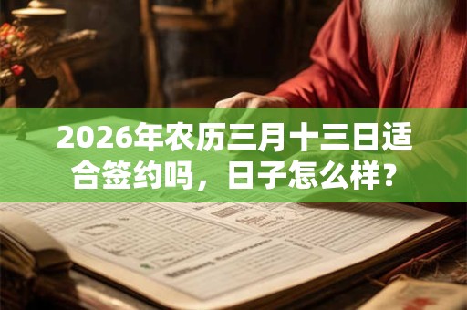 2026年农历三月十三日适合签约吗，日子怎么样？
