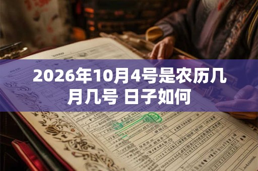 2026年10月4号是农历几月几号 日子如何