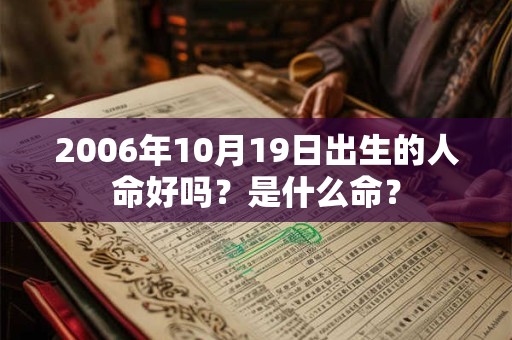 2006年10月19日出生的人命好吗？是什么命？