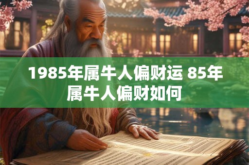 1985年属牛人偏财运 85年属牛人偏财如何