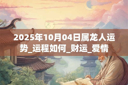 2025年10月04日属龙人运势_运程如何_财运_爱情 2025年10月04日属龙人运势_运程如何_财运_爱情