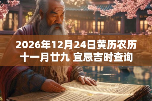 2026年12月24日黄历农历十一月廿九 宜忌吉时查询