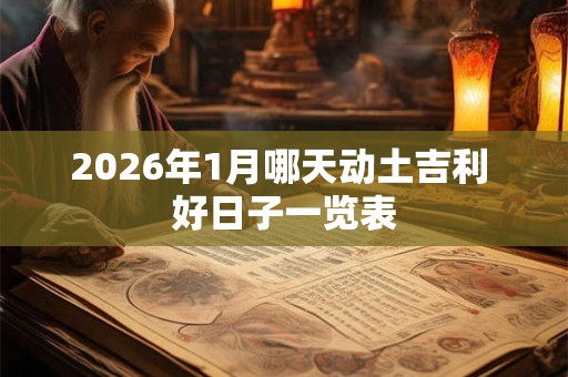 2026年1月哪天动土吉利 好日子一览表