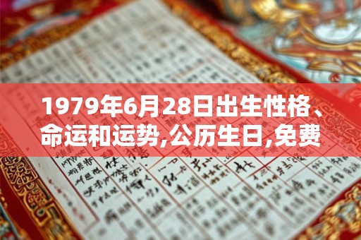 1979年6月28日出生性格、命运和运势,公历生日,免费算命 1979年6月28日出生性格、命运和运势,公历生日,免费算命